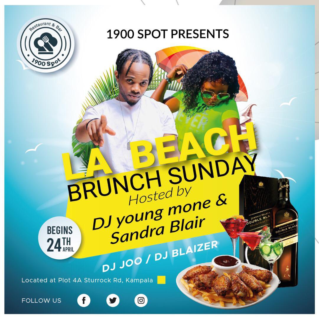 BugembeNelson's tweet photo. La Beach Brunch happens every Sunday @1900spot22 Come enjoy a nice chilling spot, nice hospitality, foods,eats and free parking  Always Come through with your friends and family.🔥

For Reservations:0779726205
#Labrunch https://t.co/gGfd3czY2b