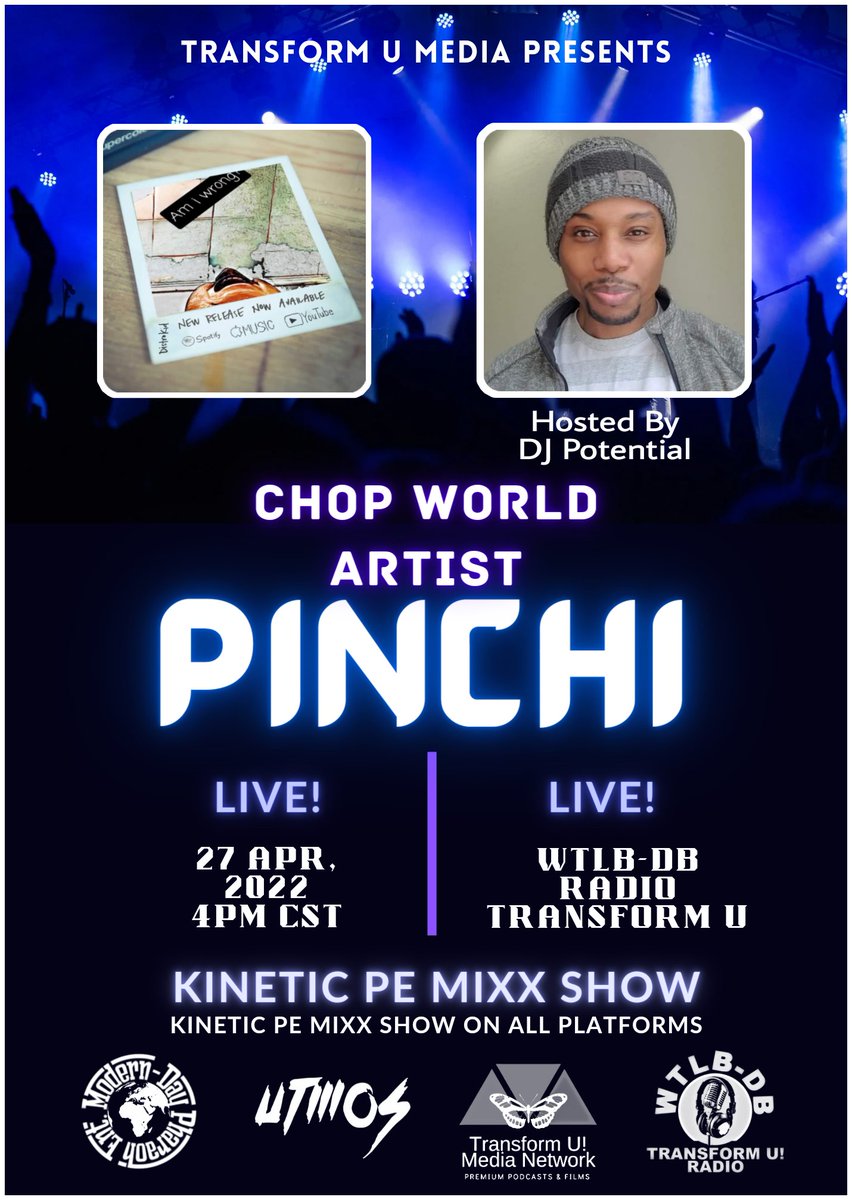 MDpharaohs's tweet photo. Wednesday Apr.27.2022 @4PM CST
https://t.co/mX0ZaFX6Oi
#Pinchi
#ChopWorld
#WiscoMusicSociety
#DJpotential
#MilwaukeeMusic
#CashClic
#ModernDayPharaohEnt
#UtmosInc
#TheHipHopFraternity
#TransformUmedia
#KineticPEmixxShow https://t.co/FSVzNde0LX