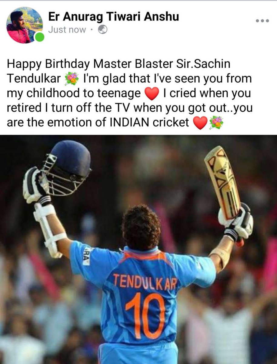 Anurag4bjp's tweet photo. Happy Birthday Master Blaster 💐 @sachin_rt @ICC @mipaltan @ICHOfficial https://t.co/C7DeVhyyfN