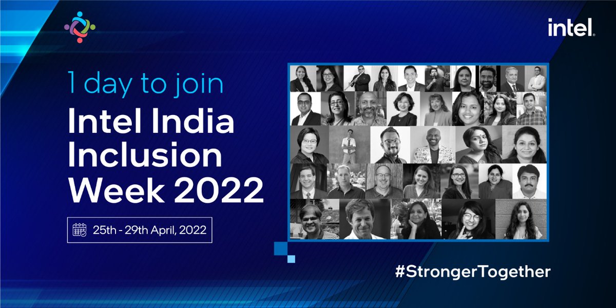 IntelIndia's tweet photo. Intel India Inclusion Week 2022 is a day away, create an account and register for the event now. 

https://t.co/mTaaPScTOV 

#InclusionAtIntel #InclsuionWeek2022 #BeingWise #DisablilityInclsuion #LGBTQInclusion #WomenatIntel #ThriveAtIntel #DEIworkforce https://t.co/oSrqY0QxwY