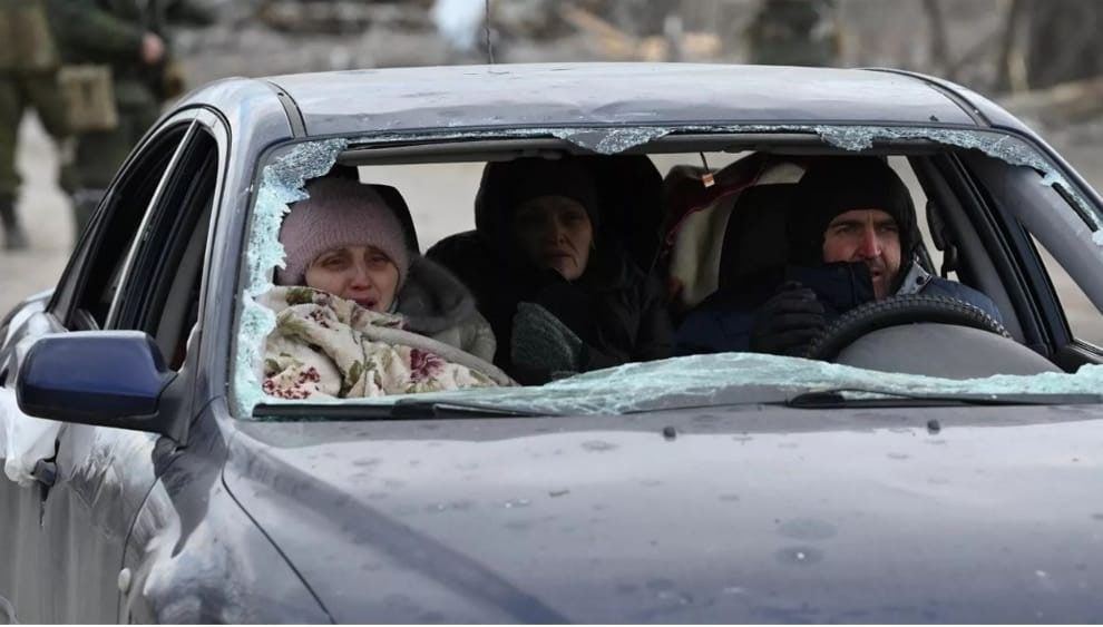 nexta_tv's tweet image. People who were able to escape from besieged #Mariupol.