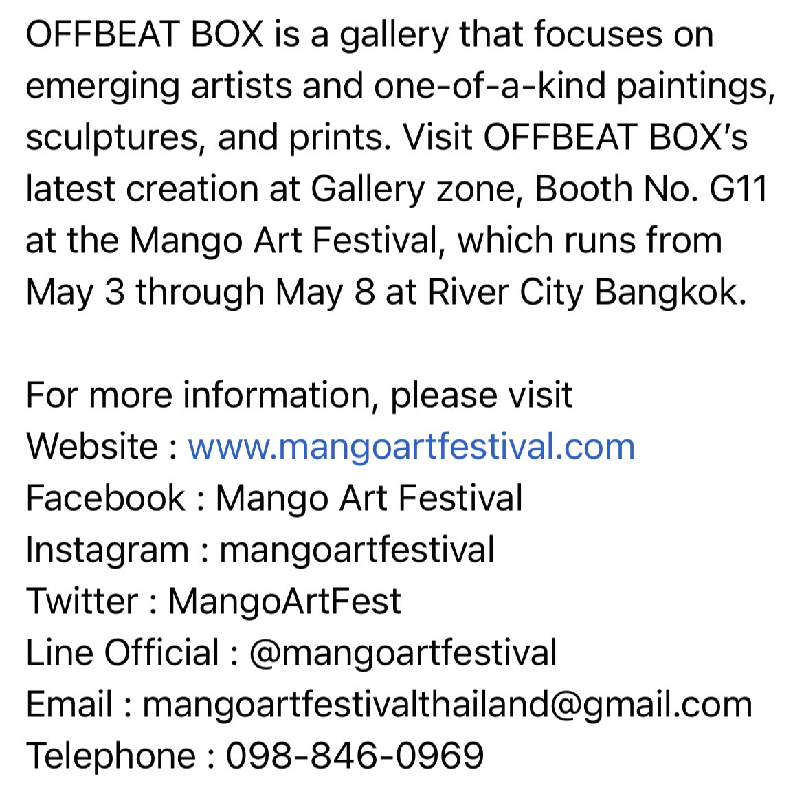OFFBEAT BOX  #MangoArtFestival2022