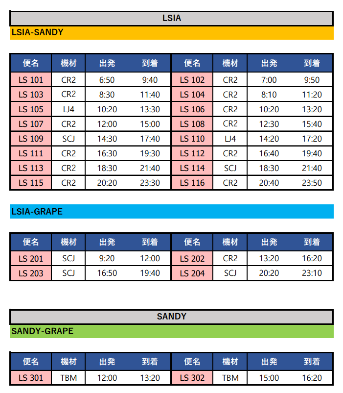 lsair_jp's tweet photo. 当社の時刻表です。ご搭乗の方は、こちらをご確認ください。 https://t.co/nYQ2HO33oP