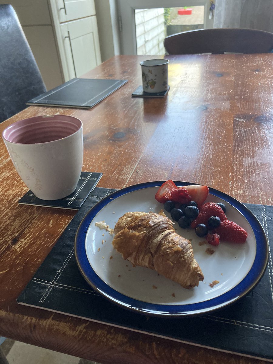 Croissant for breakfast before heading off to the craft fair #selfpublishing #craftfair #sellingbooks #ChildrensBooks