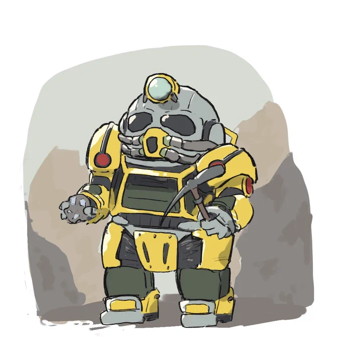 エクスカベーター落書き
パワーアーマーというか機械系は構造がよく分からなくて雰囲気で描きがち 