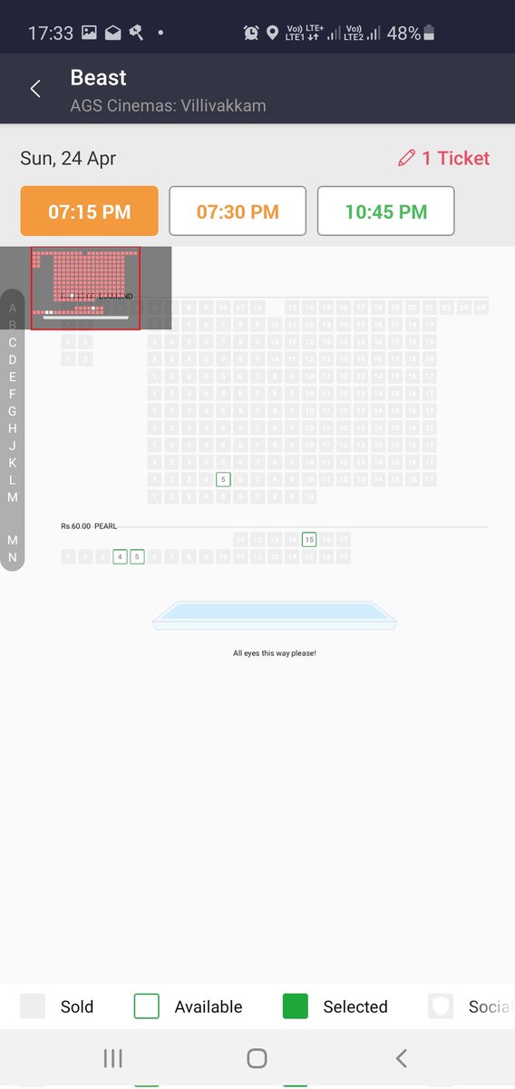 HungryHeartt49's tweet photo. 2 Shows Are Sold Out Already Couldn't SS Those ! 
These Will Go Full Before The Start !

#Beast #BeastBlockbusterHit https://t.co/00khZF169Y