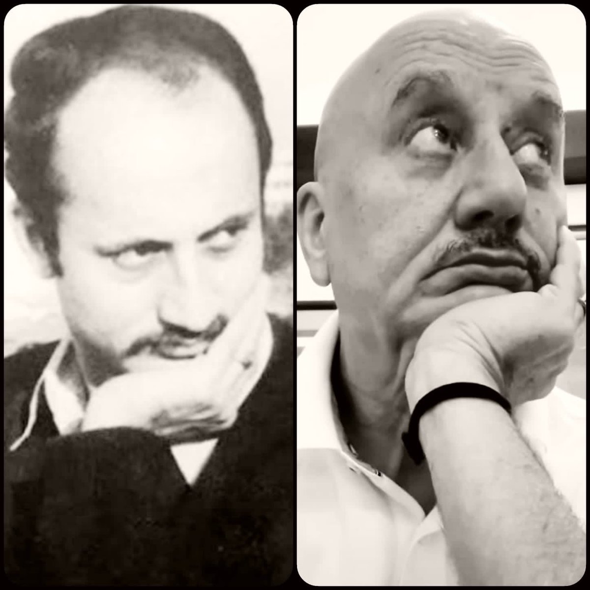 Face has changed. But the fire and the hunger in the eyes is the same!! The pic on the left is from a portfolio shoot I did when I came to the #CityOfDreams, Mumbai in 1981… 🔥😍 #AnupamKher #Fire #Passion #Acting #Years #KuchBhiHoSaktaHai