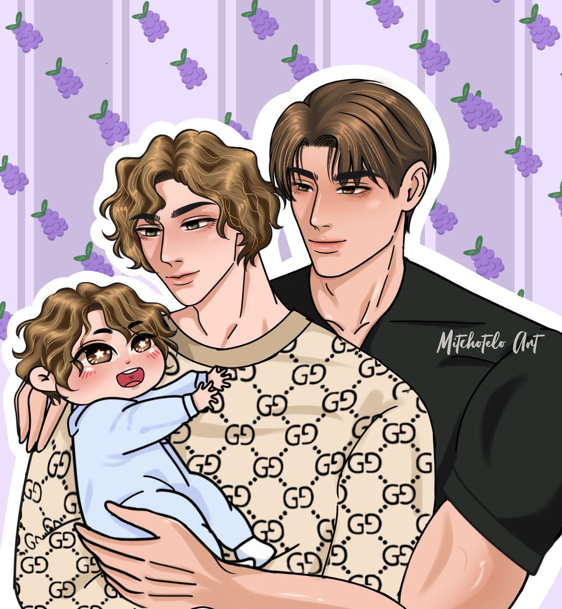 sotelo_mitch's tweet photo. ! FAN ART ONLY !

NuBabe Omegaverse version.
Cloud, Parker and Jacques.

Je T'aime by @cece_lib 
#2ndNuBabesarry https://t.co/RPG13Au57T