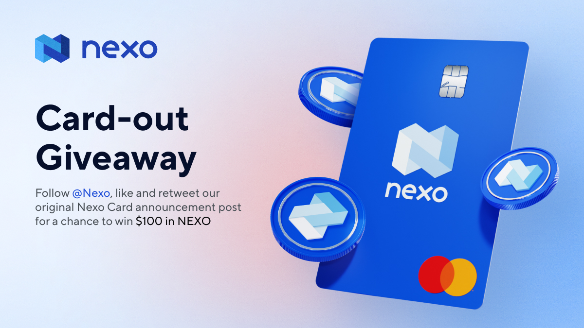 One day left for the chance to get a free $100 in $NEXO.

Join the #CardOut Giveaway by following us <a href="/Nexo/">Nexo</a>, liking 💙, and retweeting 🔁 our #NexoCard 💳 announcement tweet. 1/2