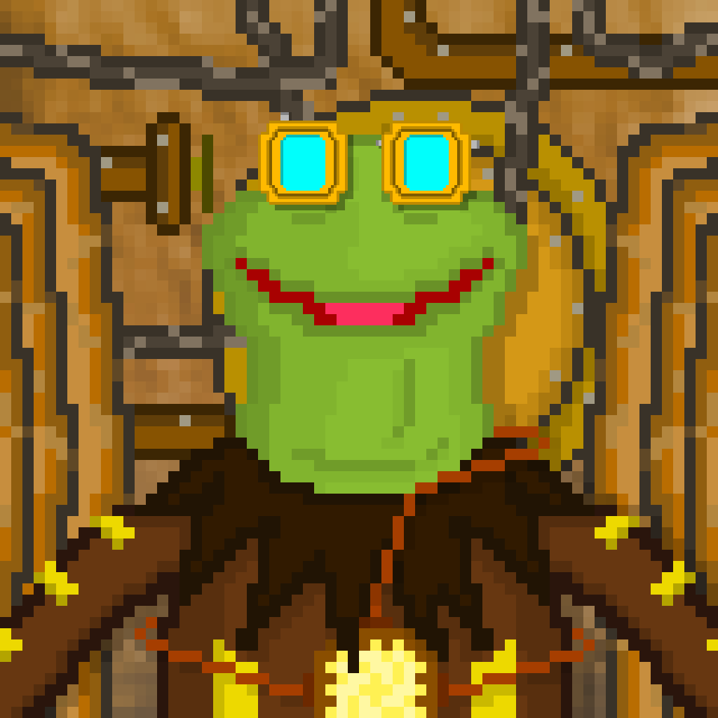 KermitNft's tweet photo. Someone will get this "Steampunk" full set (damn I almost envy him)!

(*q u a - a - a*) 
🦾🐸
🦿

#KermitNFT #game #P2E #Solana #SolanaNFT #NFTGame #NFTs https://t.co/tL0iIbPPRp