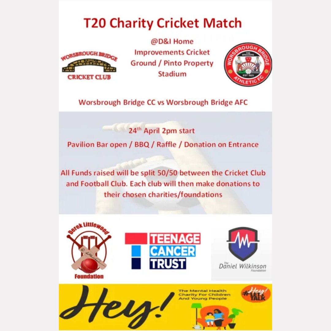 heyletstalkuk's tweet photo. Hey! Let's chat......
Don't forget this is happening today.
@Worsbroughbcc
Why not pop down to support them......
#sports #charityfundraiser #charity #charityevent #barnsley #barnsleyisbrill #barnsleysport #cricket #cricketlovers #supportlocal #support #SupportingUs https://t.co/oLhCSJmgZe