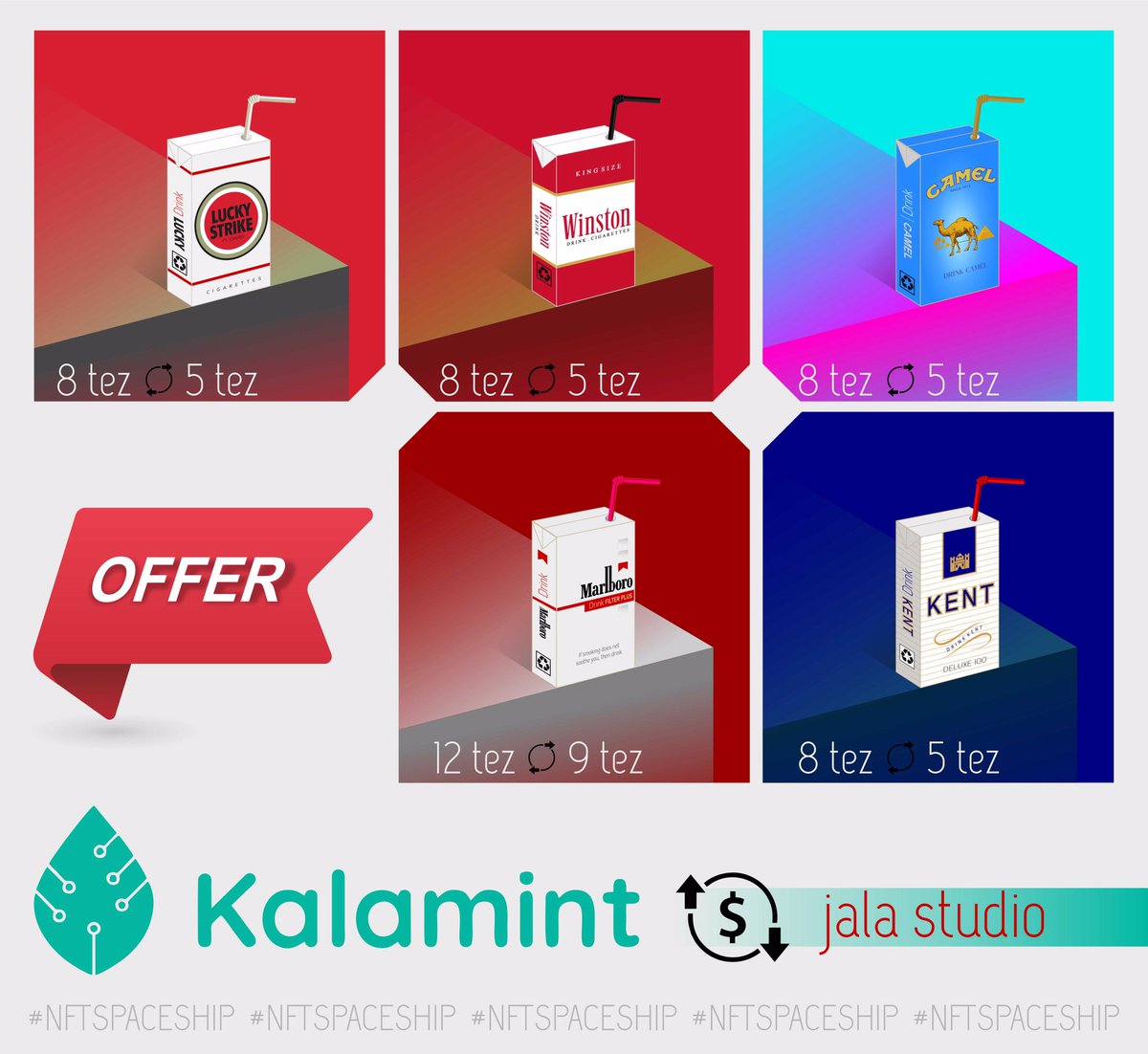jalastudio1's tweet photo. 🔥🔥L♾K 🧃🧃❗️❗️🚬🚬
🔥🔥OFFER %
. 💲 🔁
. 🔻
Link ➡️ https://t.co/J3QdwFZSZ9 
.
#NFTSPACESHIP #NFTCommmunity  #CleanNFT #tez #kalamint #digitalart https://t.co/7naicMWIjx