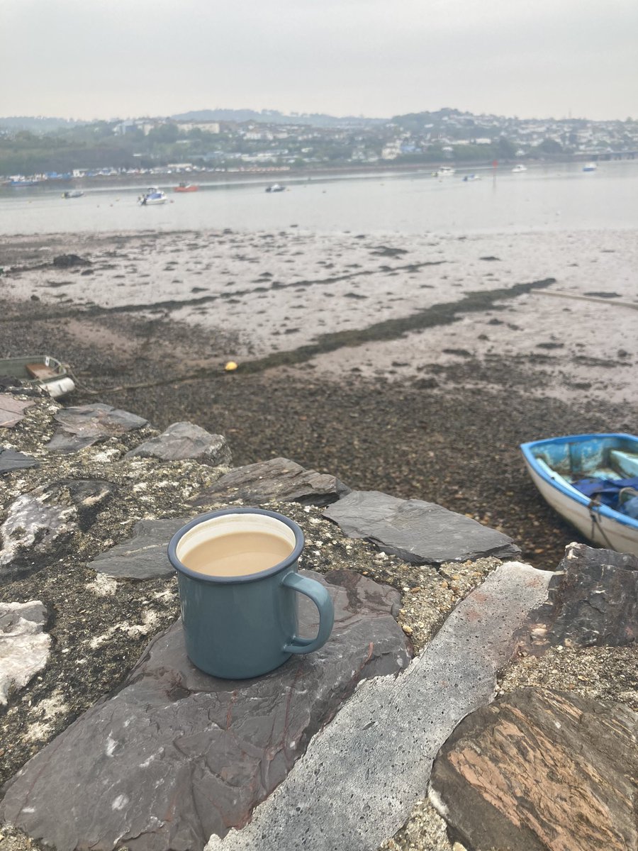 foodgrower's tweet photo. I’m liking the view for this mornings #coffee and right next to the #camper #ringmore #riverteign #estuary #devoncoast #campervanadventures #vwcamper #vwcaliforniaocean https://t.co/h7rInq6khr