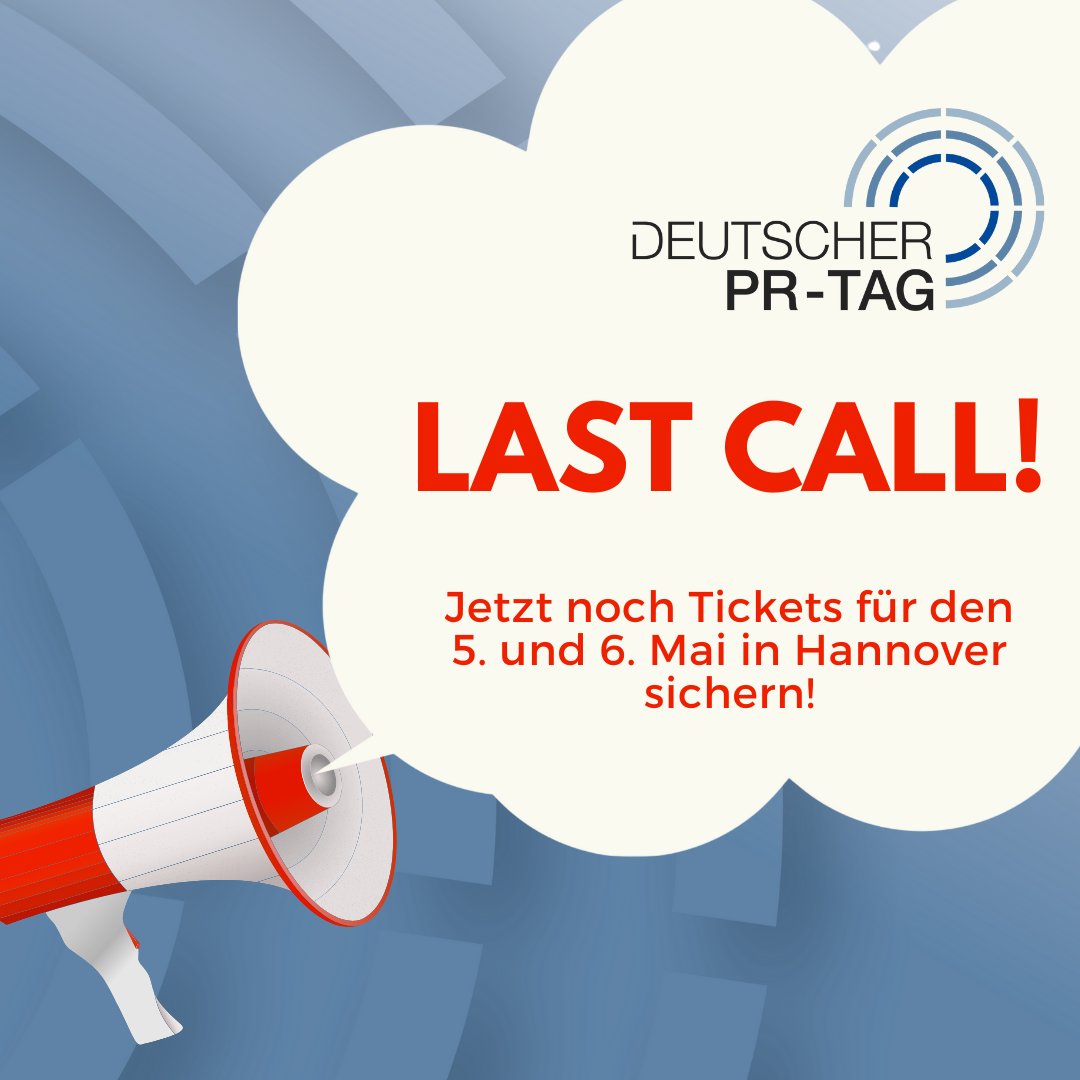 Noch knapp zwei Wochen bis zum Deutschen PR-Tag der DPRG. Im Programm gibt´s über 30 Sprecher und Sprecherinnen mit den Themen, die gerade alle bewegen. Alle Infos und Tickets gibt es unter pr-tag.de #PRTag #DeutscherPRTag #DPRG