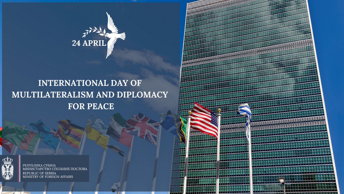 🇷🇸 is firmly committed to the goals and principles of the #UNCharter and respect of intl law.
 #InternationalDayofMultilateralism and Diplomacy for Peace is the best occasion to promote and support the 3⃣ pillars of the #UN:

🔵 peace and security
🔵 development
🔵 human rights