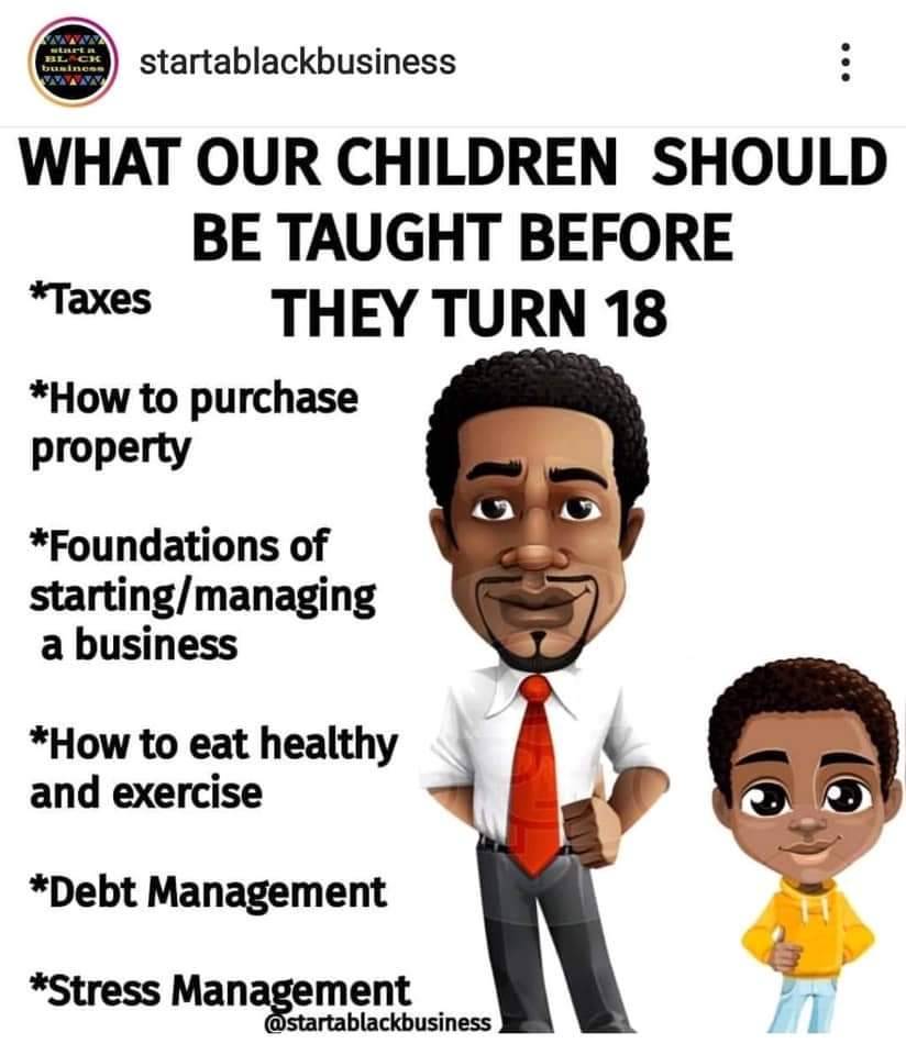 BlkHistStudies's tweet photo. Change the narrative. Teach our children to succeed without going in debt! #entrepreneurship #debtfree #spiritualhealth #mentalhealth #physicalhealth #literacy #financialliteracymonth https://t.co/J98zBwJtVD