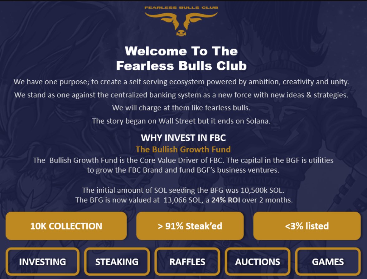 Andrija1122.sol | Gambulls.com (@andrija11221) on Twitter photo So you are tellin me that <a href="/Fearless_Bulls/">Fearless Bulls Club</a> are valued at 1.5 sol with 220+ listed with all of this ?
91%+ bulls at stake 🥩 out of 10.000 bulls 🔥
raffles, auctions, LP/IDO on the way with 13k sols in wallet (1.300.000. mil $)
GTFAOH
you all need to put some rescpect on bulls 🥩 So you are tellin me that <a href="/Fearless_Bulls/">Fearless Bulls Club</a> are valued at 1.5 sol with 220+ listed with all of this ?
91%+ bulls at stake 🥩 out of 10.000 bulls 🔥
raffles, auctions, LP/IDO on the way with 13k sols in wallet (1.300.000. mil $)
GTFAOH
you all need to put some rescpect on bulls 🥩