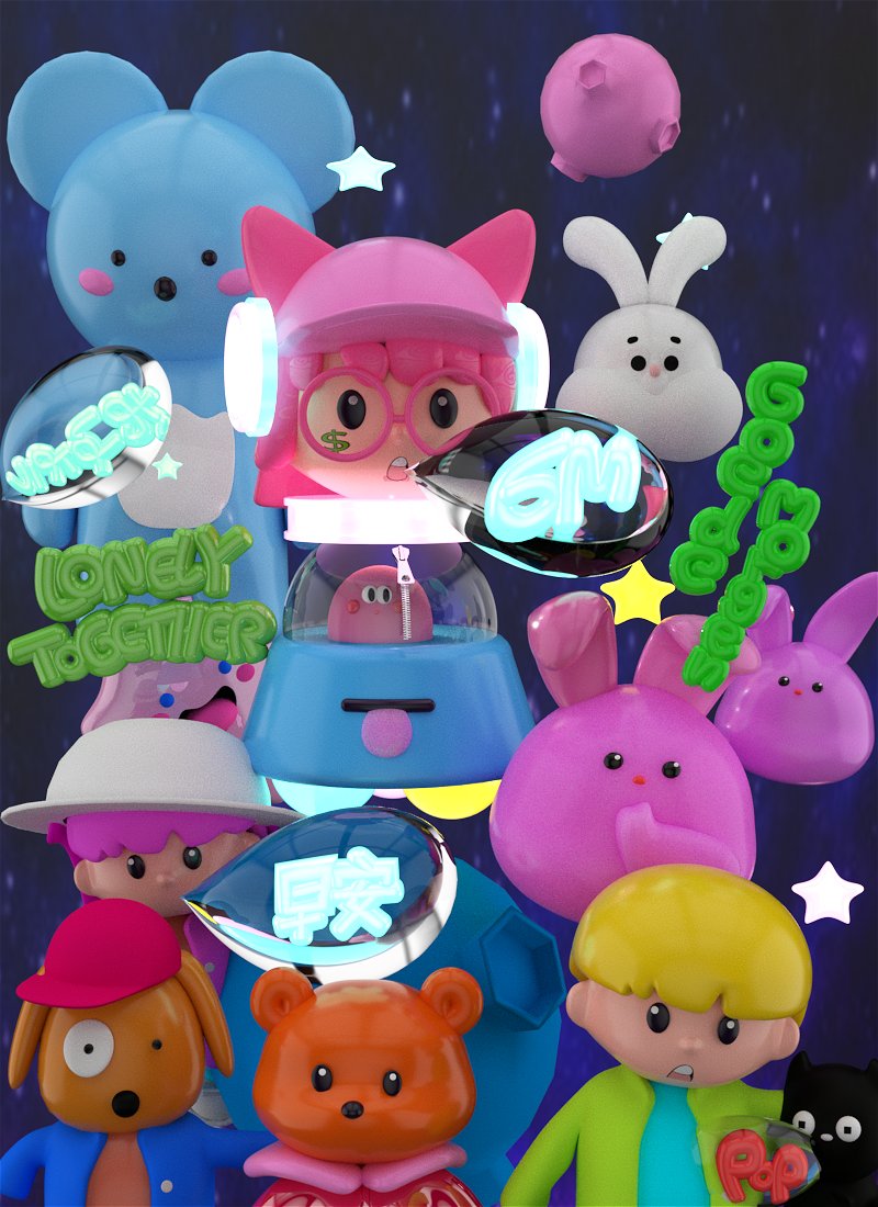 JoyceChristy16's tweet photo. @LonelyPopNFT 
#LonelyPopFanArt 
DC ID: Milkshaky#9601
I learned that there are so many ppl crazy about the pink color. According to psychological research, Pink has a healing, soothing effect. So I draw family portraits with various pink elements and other wonderful colors. https://t.co/lxEijzw5eV