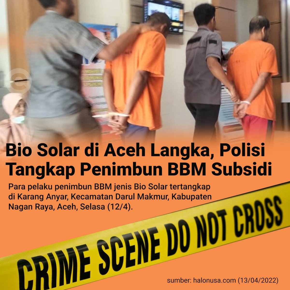 Bravo Polri. 👍
Para Pelaku Penimbunan BBM Bersubsidi Jenis Solar Tertangkap di Karang Anyar, Kec. Darul Makmur, Kab. Nagan Raya, Aceh.