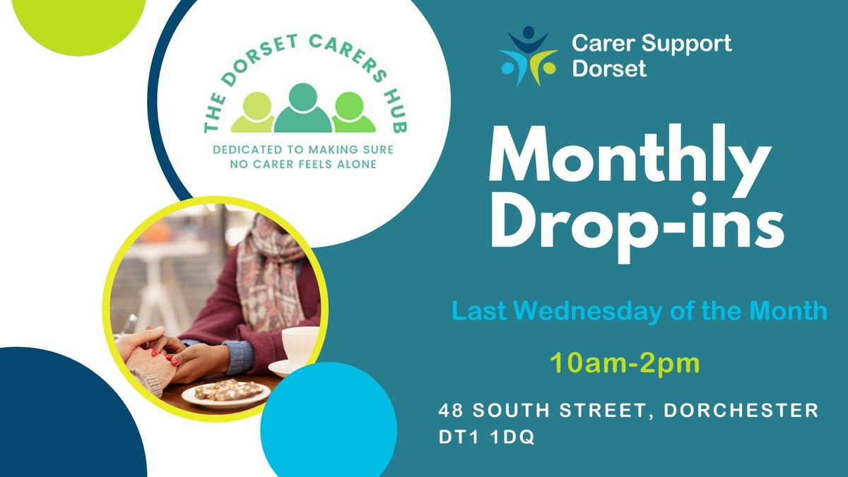 We at Carer Support Dorset and <a href="/HubDorset/">Dorset Carers Hub. Registered Charity 1200462</a> will be running a drop-in for #unpaidcarers in #Dorchester on Wednesday 27 April 10am-2pm. 

Find out more on our website: lght.ly/gd726mh
