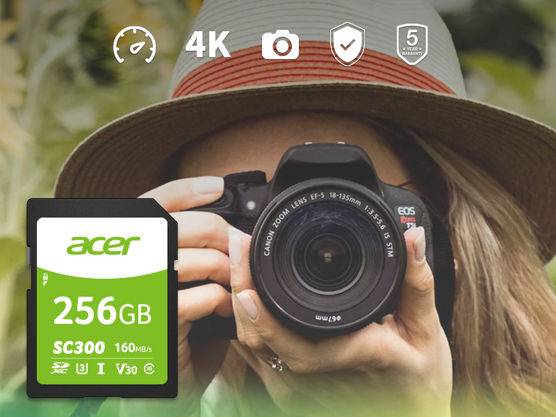GeekStorage0's tweet image. Built for professional photography, Acer SC300 features ultra-fast shooting and wide compatibility. With a capacity of up to 256 GB, Acer SC300 helps users to create and share high-quality recordings to fully enjoy video photography.👏👏👏

#sc300 #sdcard #photography #acer