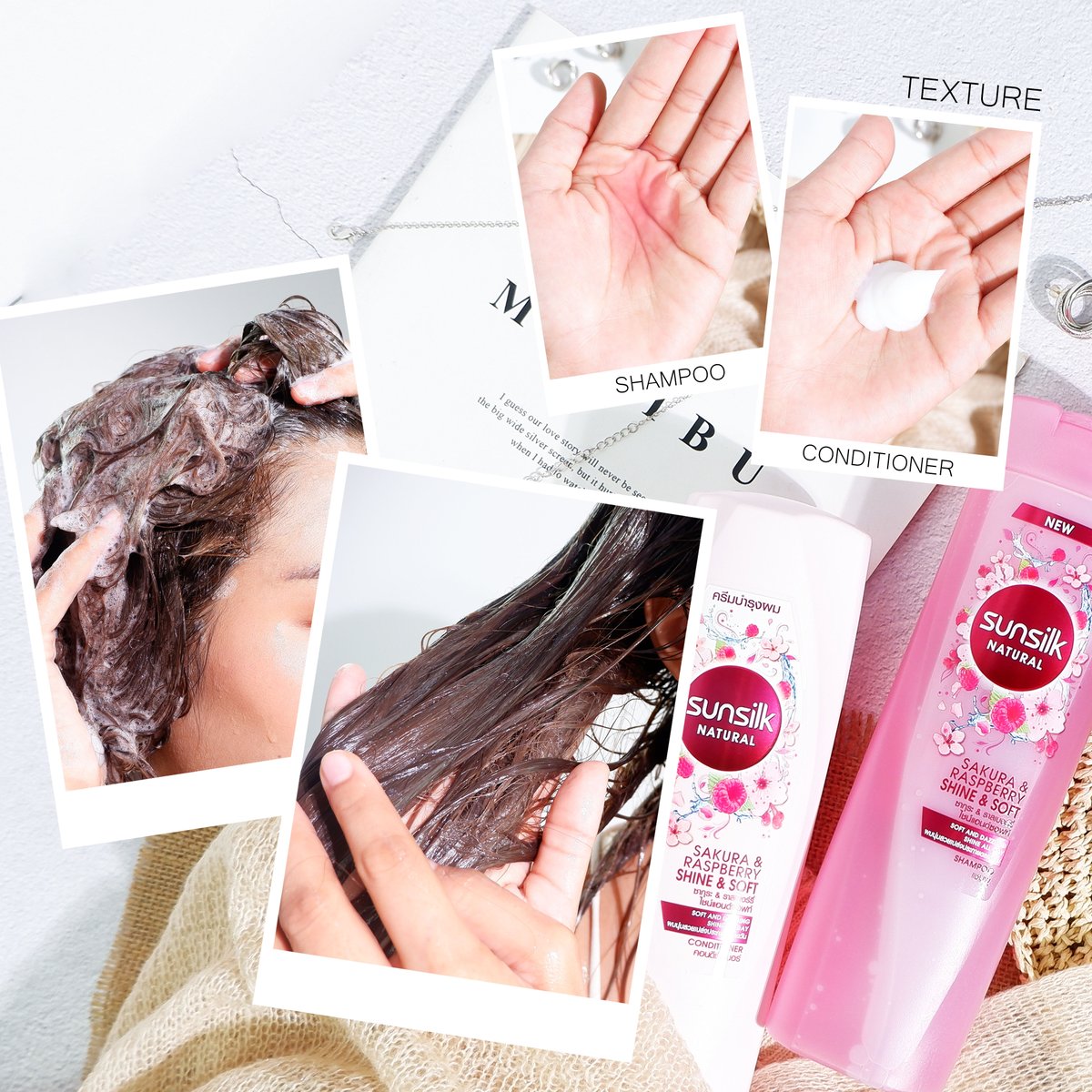 ploy_thatsani's tweet photo. หน้าร้อนนี้แดดแรงสู้ชีวิต แต่Sunsilk Natural Sakura &amp; Raspberry สู้กลับ...ช่วยปกป้องผมจากรังสี UV ผมเงางามนุ่มลื่น จัดทรงง่าย ถ่ายรูปท่าไหนก็ปั๊วะปัง สวยสับท้าแดดหมดห่วงเรื่องผมเสีย ☀️🌡🌸💗 
#ผมสวยท้าแดดกับไบร์ทวิน
#SunsilkNaturalXBrightWin https://t.co/0PWyoPEuG3