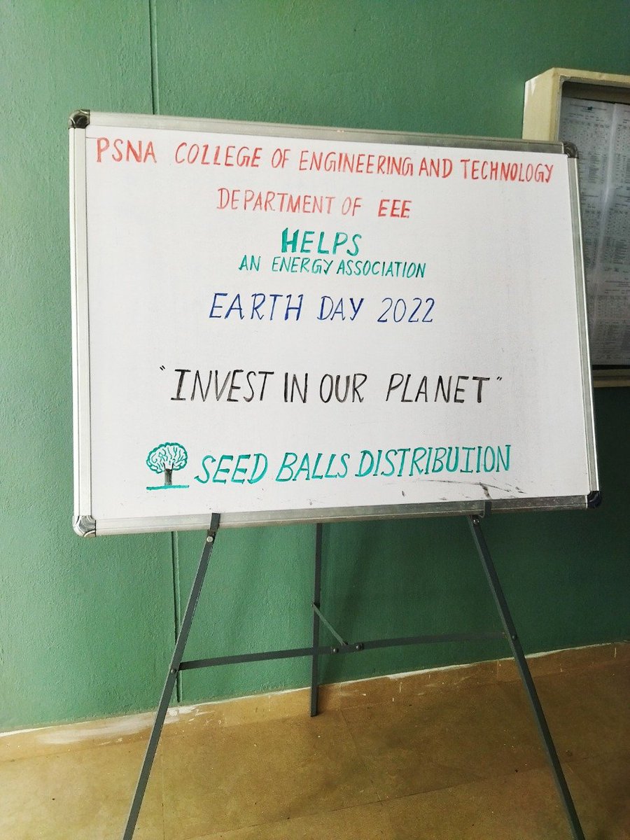 psnacetofficial's tweet photo. EEE - Distribution of tree seed balls to the students and faculty by HELPS-EEE, as a part of World Earth Day’22 (Invest in our Planet) celebrations.
#EEE #helps #seedball #seeds #seeding #seedstarting #treeseed #earthdaycelebration #EarthDay2022 #earthdayactivities https://t.co/VEzqo8IBfU