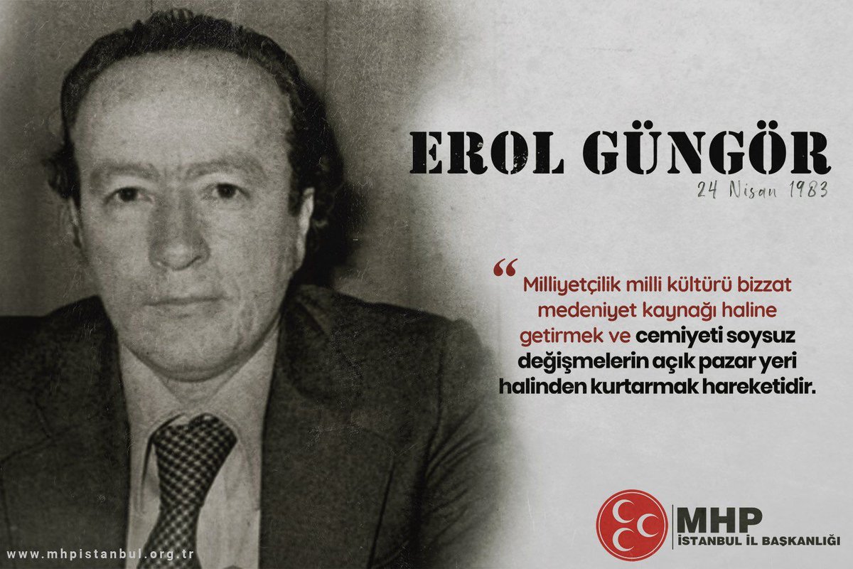 Büyük düşünür ve fikir adamı Erol GÜNGÖR'ü vefatının sene-i devriyesinde rahmet ve dualarla anıyoruz.

Ruhu şad, mekanı cennet olsun.