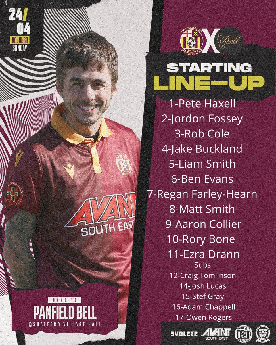 Our line up for todays semi-final against <a href="/FcPanfield/">PanfieldBellFC</a>