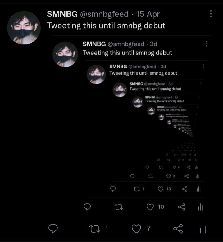 Tweeting this until smnbg debut