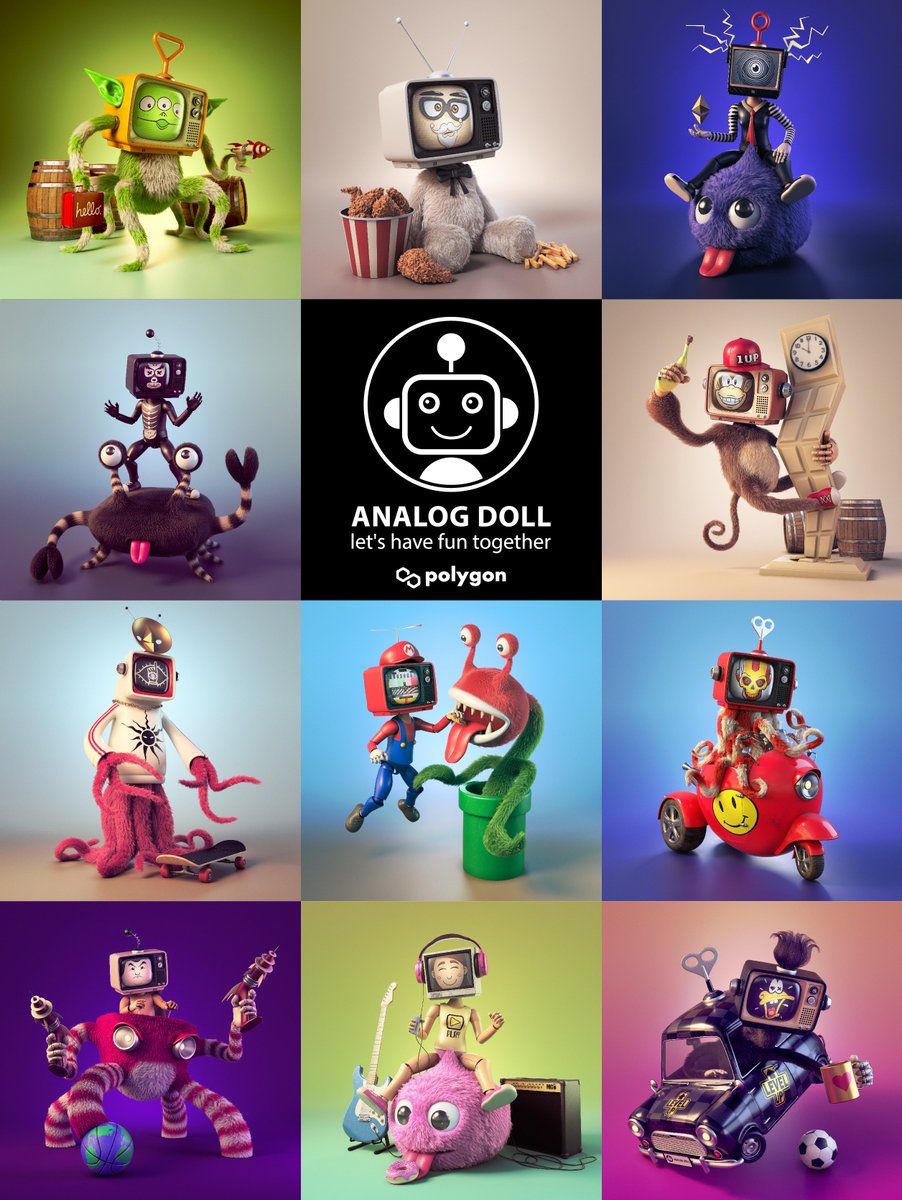 Please come and visit "Analog Doll" collection, Then you will fall in love with these dolls!!! 📺👾👾👾

👉>80% already Sold

opensea.io/collection/ana…

#NFT #NFTCommunity #NFTdrop #nftart #OpenSeaNTF #NFTartists #Polygon #NFTJPN