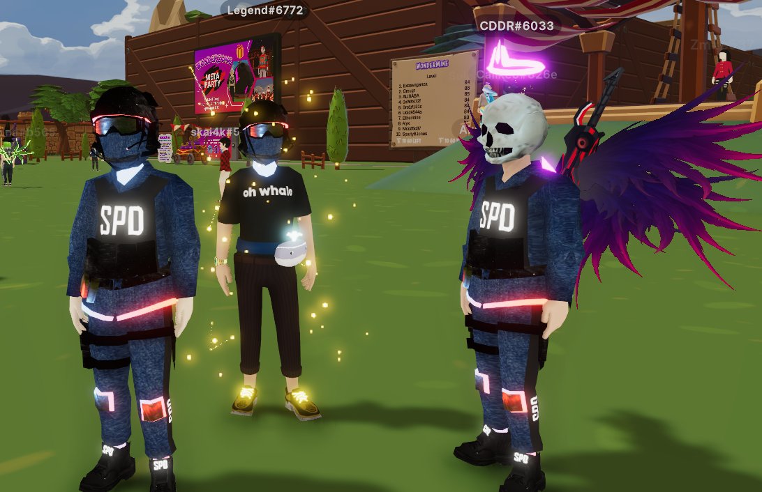 Quick patrol of <a href="/WonderZoneGames/">WonderZone</a> with the crew. Undercover and full uniforms out in full force! #DCL #Decentraland #NFTgaming #NFTCommmunity #Metaverse