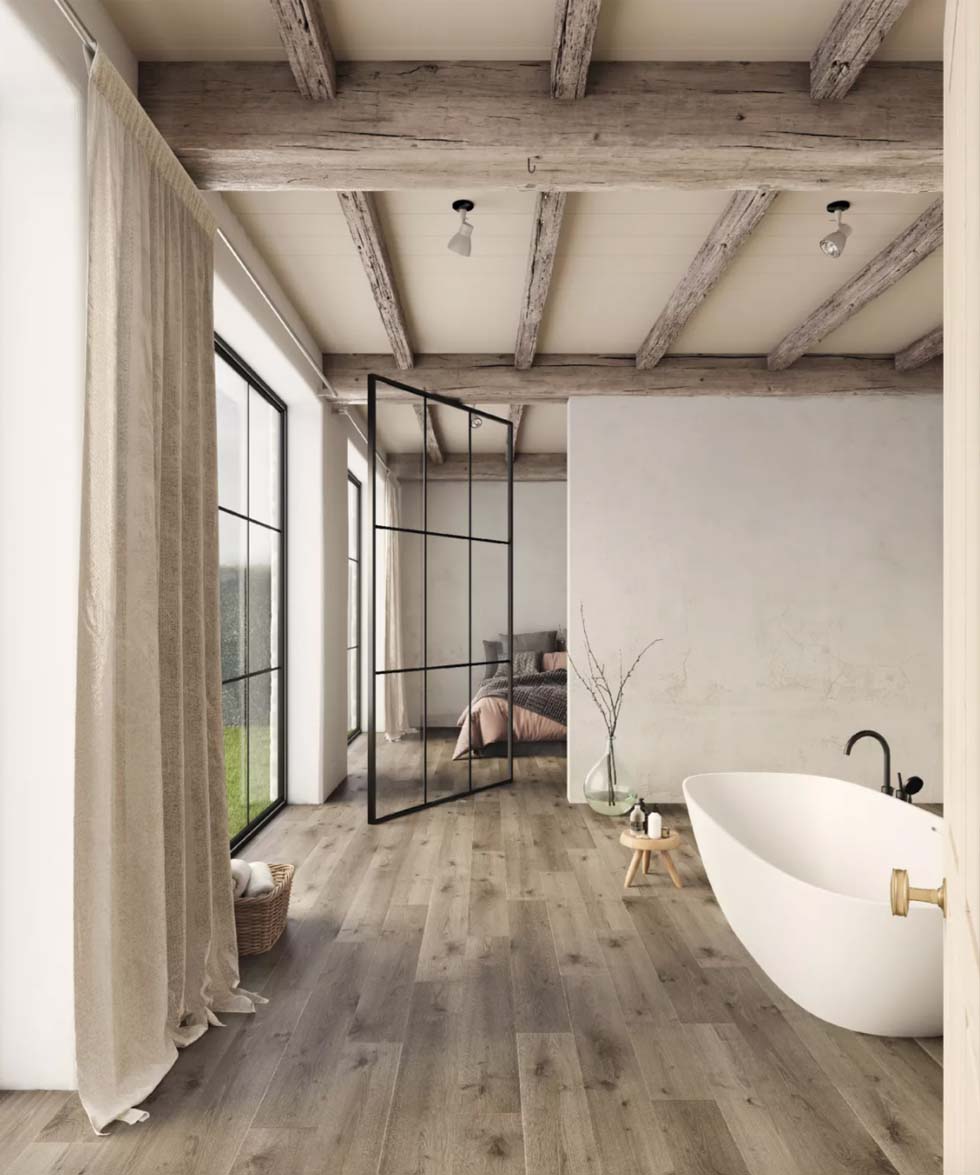 Rustic bathrooms can be created in any location, whether country or urban. Just expose beams or add creative rustic accessories...and enjoy. More inspiration here zcu.io/fDZp