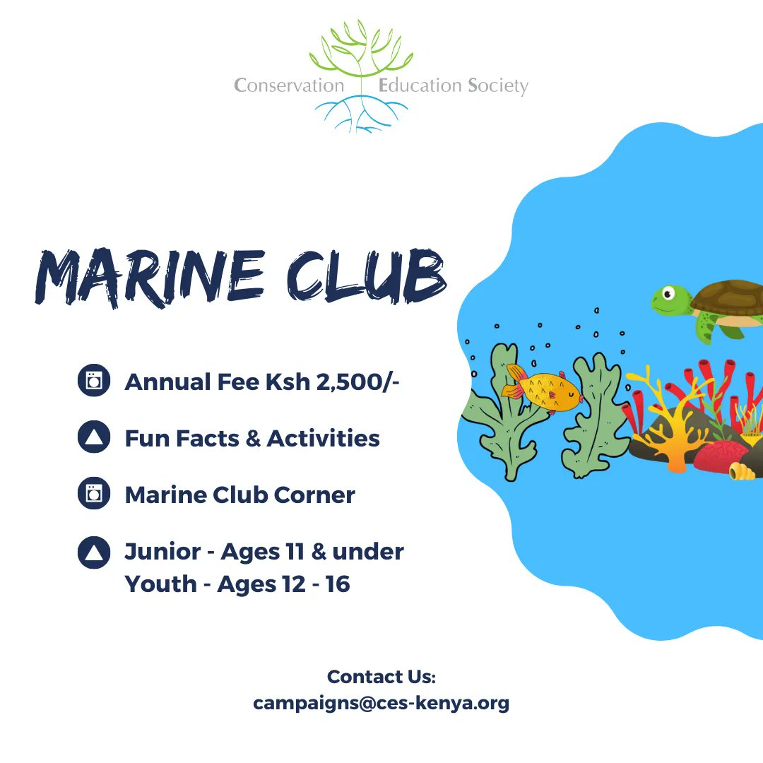 CESKenya's tweet photo. Through the #MarineClub, members can learn about #oceanconservation covering topics like #marineanimals, #sustainability & #pollution. The kids will love learning new things about marine life and do some crafts while they are at it. Click here; https://t.co/ErrhQpsovo to sign up! https://t.co/yemtk2nLfr