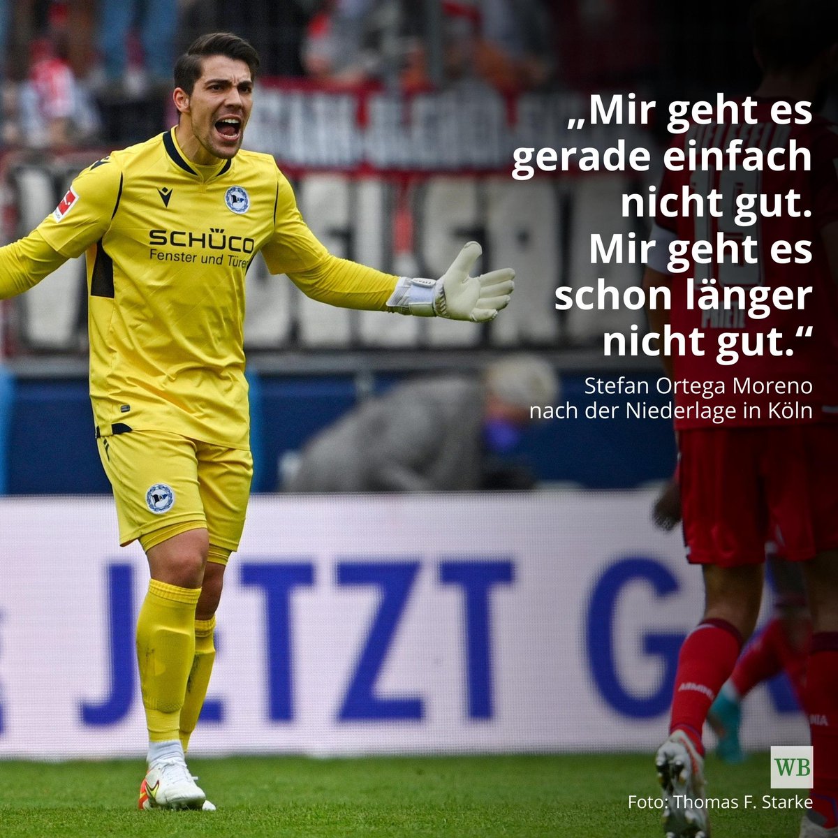 WBsportlich's tweet photo. „Ich könnte kotzen“: @arminia-Torhüter Stefan #Ortega Moreno findet nach dem 1:3 in Köln deutliche und harte Worte. ⬇ #KOEDSC
Zum Text: https://t.co/tA1Nnzk98s https://t.co/pLVC22hEwG