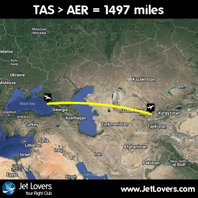 prtrans's tweet photo. My flight #140 on #JetLovers: TAS > AER - another 1497 miles in the air! https://t.co/6g6AtBlWKy https://t.co/QUXhwooKXv