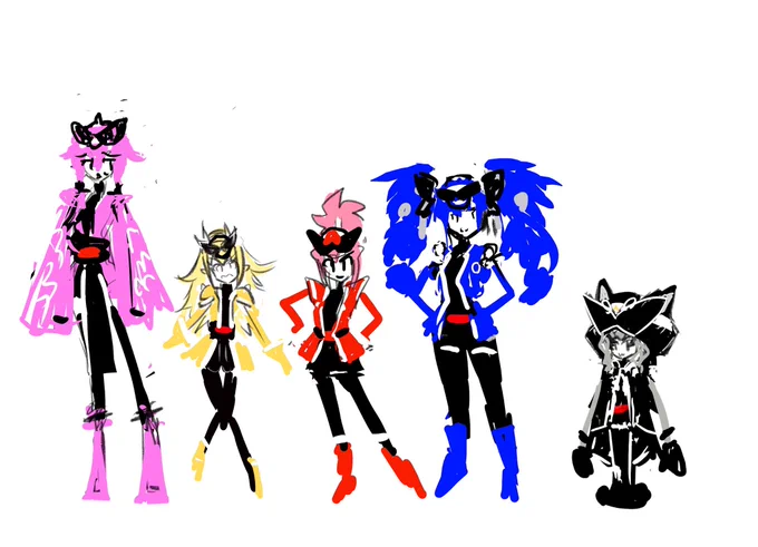 ドンブラザーズ擬人化デザインできたー!ちょこちょこ描いていきますw 