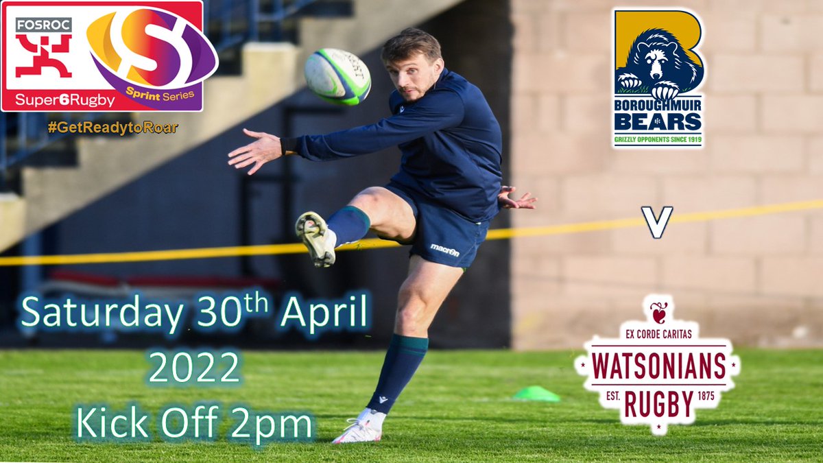 MuirBears's tweet image. There is still time to get your tickets for tomorrow's Match at Meggetland

it is the 3rd round of the @Super6Rugby  Sprint Series, where we meet @WATSONIANFC 

Click the link to come and enjoy the fun👇
citizenticket.co.uk/events/borough…

#GetReadytoRoar
#Bears