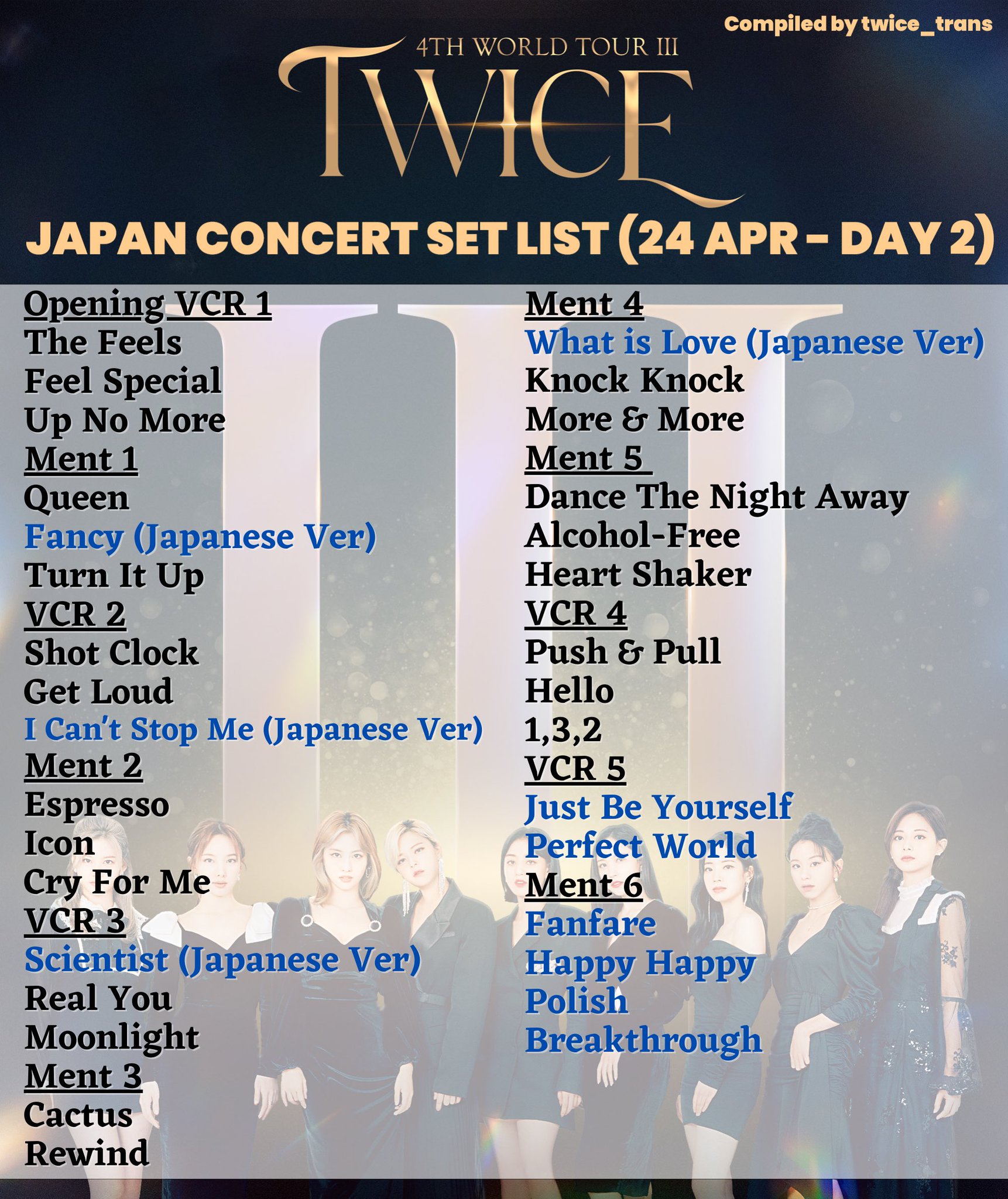 TWICE 4TH WORLD TOUR III SETLIST - SEUL DAY 2 - playlist by TWICE