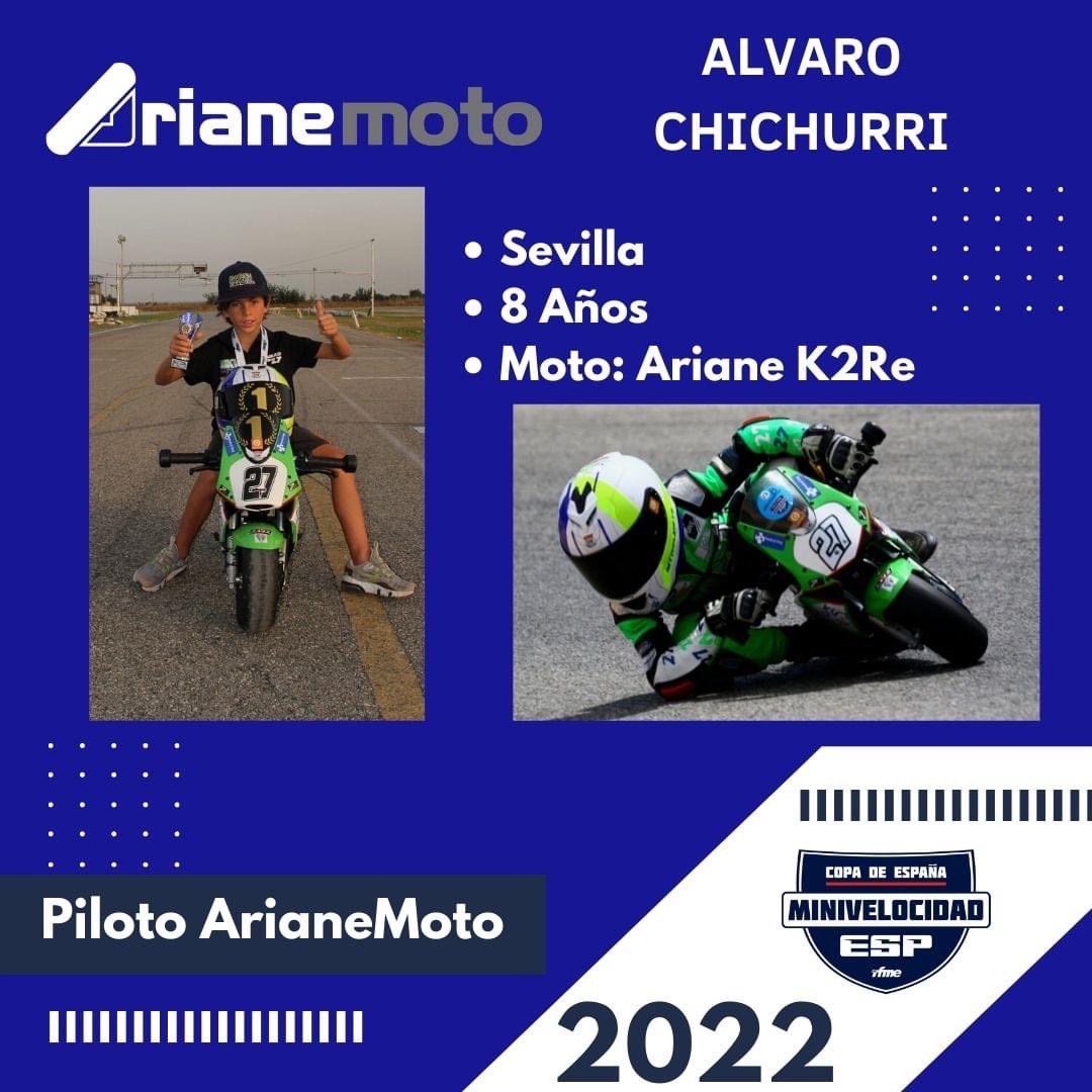 ArianeMotoMC's tweet photo. Alvaro Chichurri será otro de los representantes de ArianeMoto en el Campeonato de España de MiniVelocidad Eléctrica.
¡Bienvenido a la familia ArianeMoto!
#minimotoelectrica #Arianemoto #MinivelocidadE #electricpocketbike #minibike #electricbike #arianek2re #ArianeRacing #K2Re https://t.co/tcLvHPHDG4