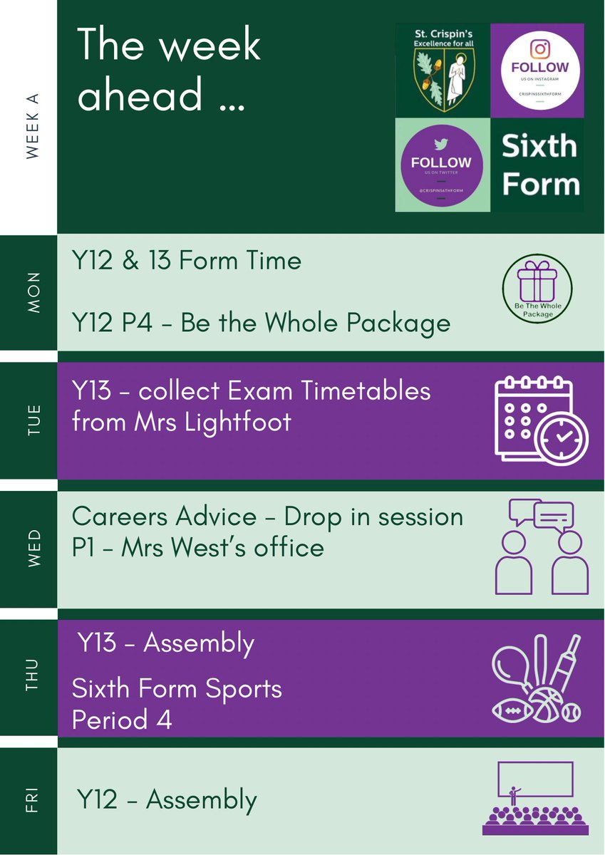 T H E  W E E K  A H E A D 🟣⚪️🟢