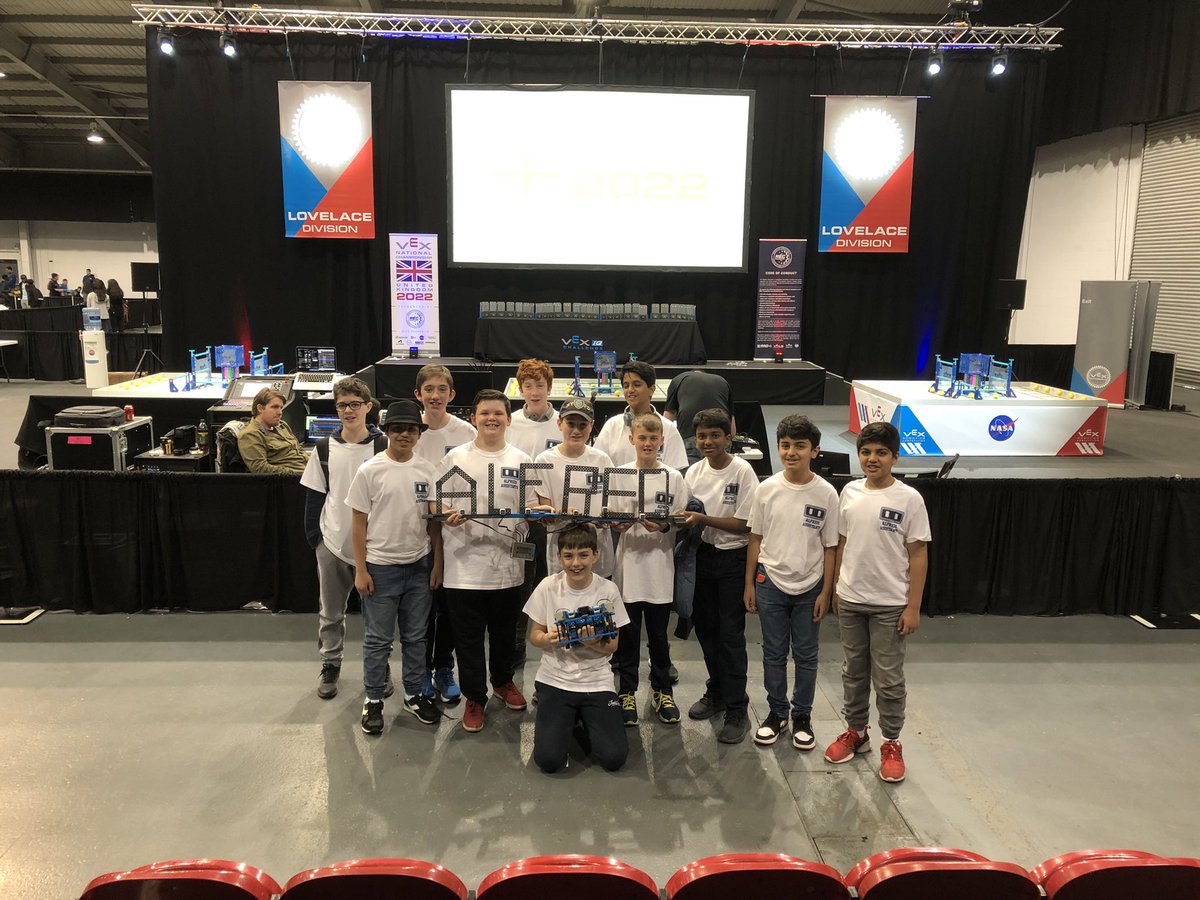 Alfred’s assistants are all ready for their <a href="/VEXRoboticsUK/">VEX Robotics UK</a> finals this weekend! You are awesome guys!!