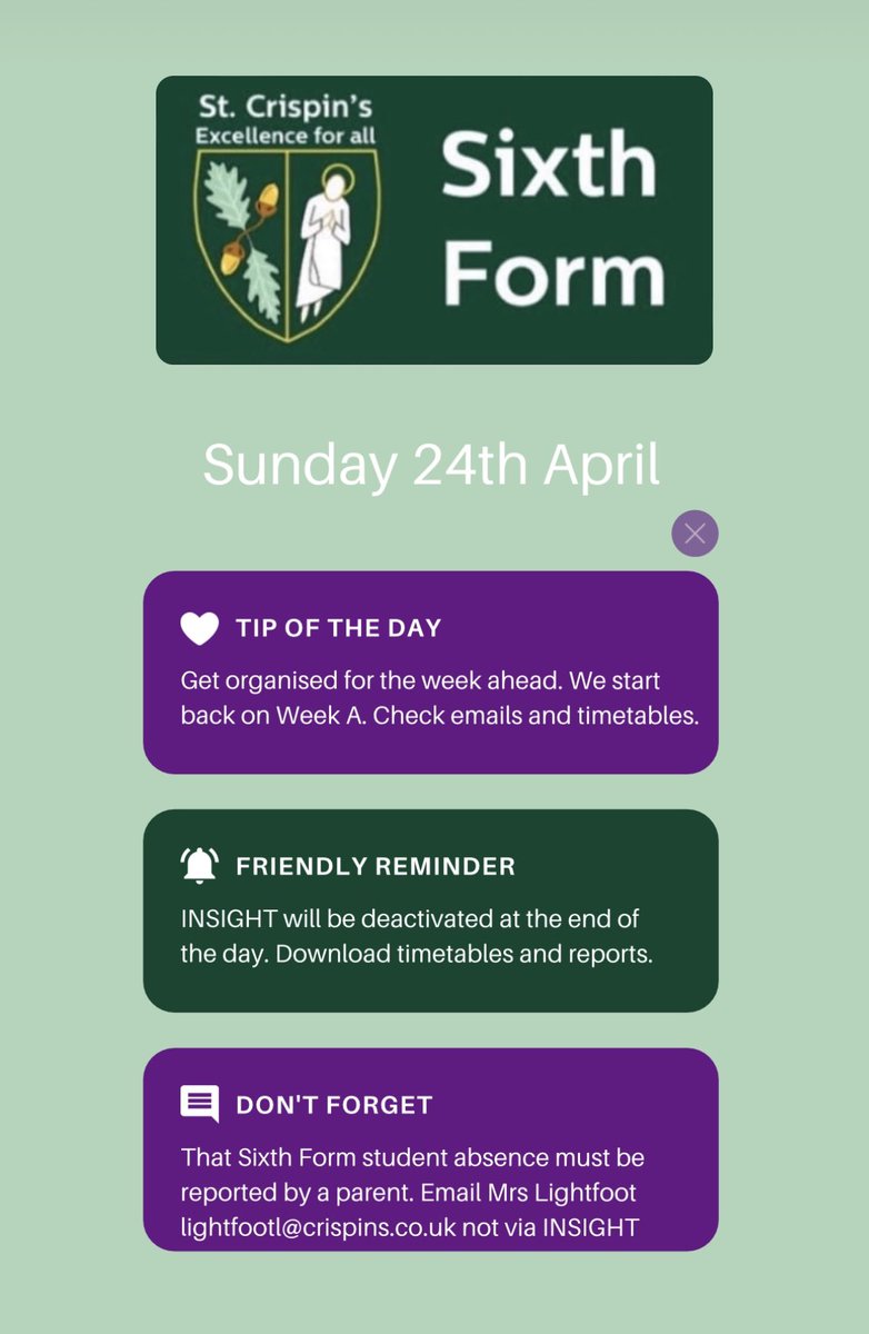 S U N D A Y  R E M I N D E R