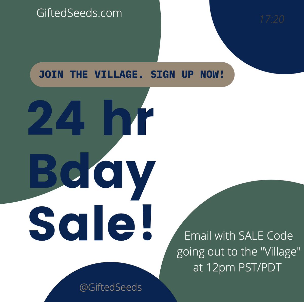 GiftedSeeds's tweet photo. Today’s our Birthday and we’re celebrating with a SALE exclusively for our Village. Join the mailing list and SAVE!!! Happy Birthday to Us! #itsmybirthday Thanks for your support xo @Rahvaunia https://t.co/4mrfrZR763 https://t.co/Ihu8AHsXkD