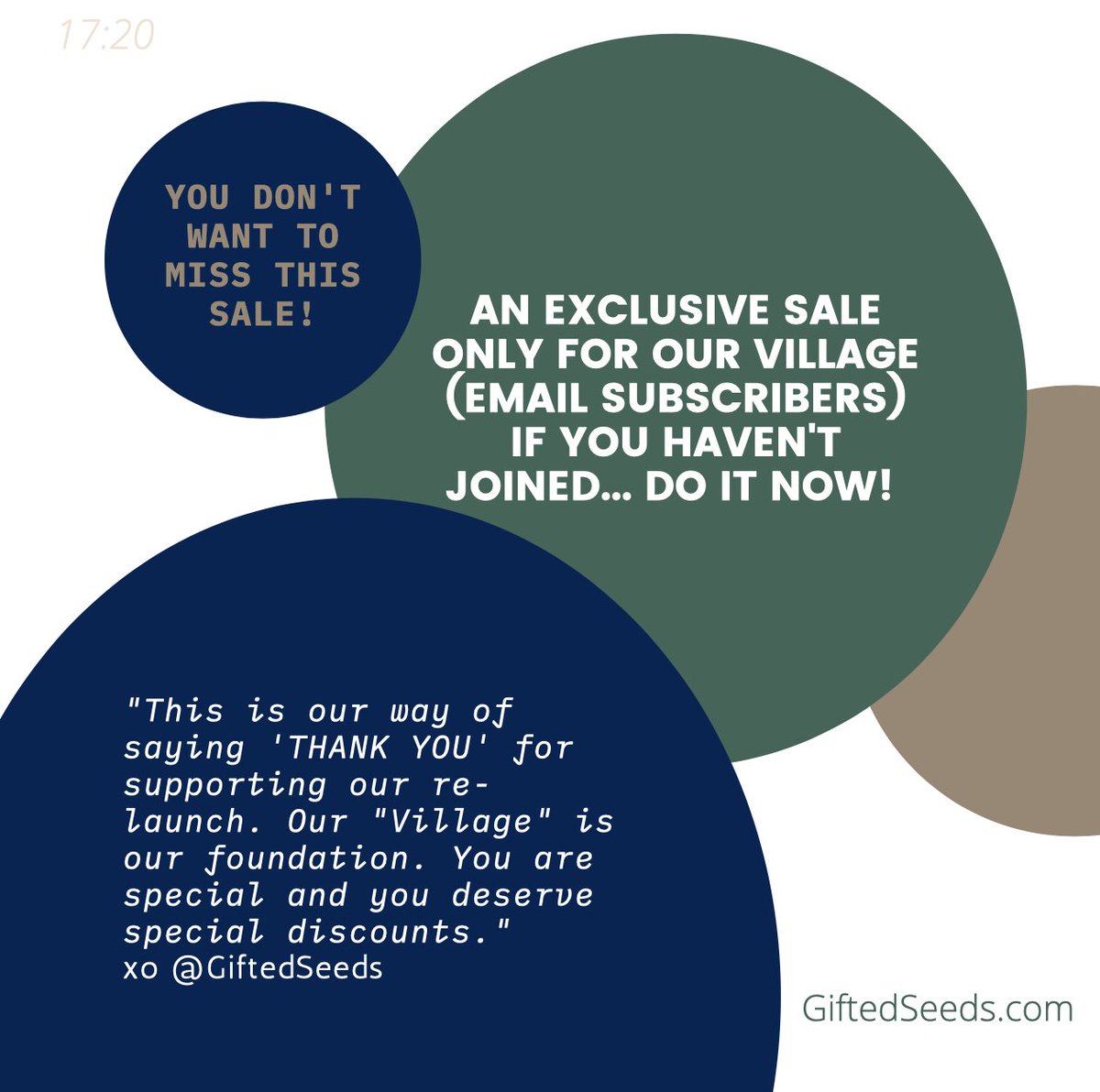 GiftedSeeds's tweet photo. Today’s our Birthday and we’re celebrating with a SALE exclusively for our Village. Join the mailing list and SAVE!!! Happy Birthday to Us! #itsmybirthday Thanks for your support xo @Rahvaunia https://t.co/4mrfrZR763 https://t.co/Ihu8AHsXkD