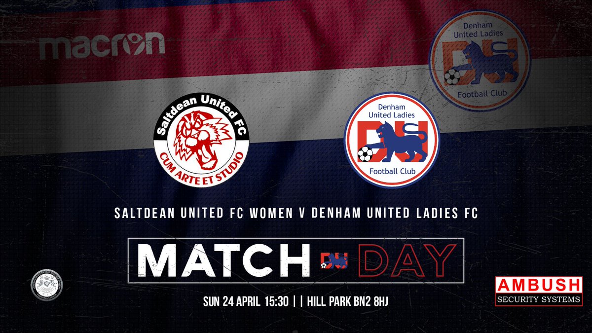 DenhamUnitedLFC's tweet photo. 1st Team | ⚽️ MATCH DAY⚽️

Come on Ladies let's do this 👊🏻

1sts 🆚️ Saltdean Women 
🏟 Away
Hill Park BN2 8HJ
🕞 K.O 3.30pm

Sponsored by @AmbushSec
#Denhamfamily https://t.co/Oge8XpYLM2