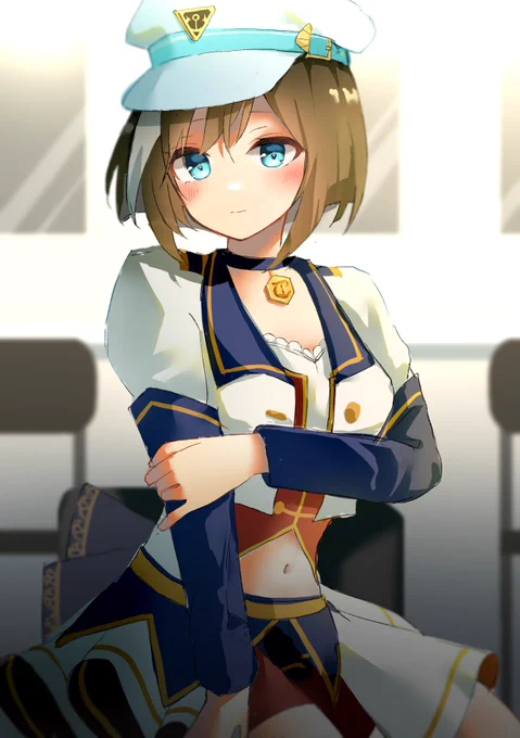 帽子のあの子、クールそうだけどライブ前は普通に緊張とかしてほしい
#ウマ娘 