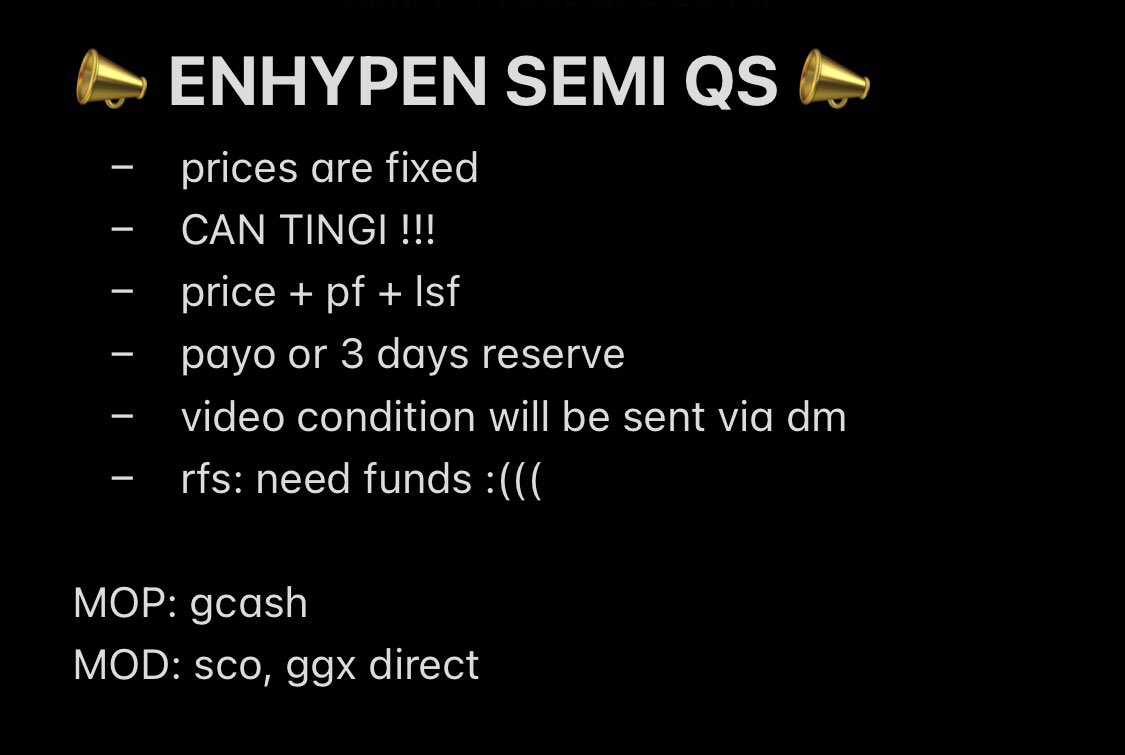 minegaeul's tweet photo. ✣ WTS LFB ENHYPEN PH ✣

⤷ see details and prices below
⤷ read pinned before you transact 
⤷ CAN TINGI !!! 
⤷ dm/reply to claim 

.t wts lfb enhypen ph semi quitting sale https://t.co/wuj5MSlQQT