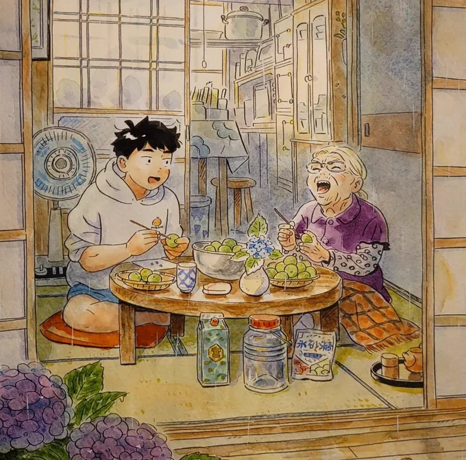 カラー梅雨っぽいの描いたぞ!「ひらやすみ」3集も4月28日発売です!よろしく! 