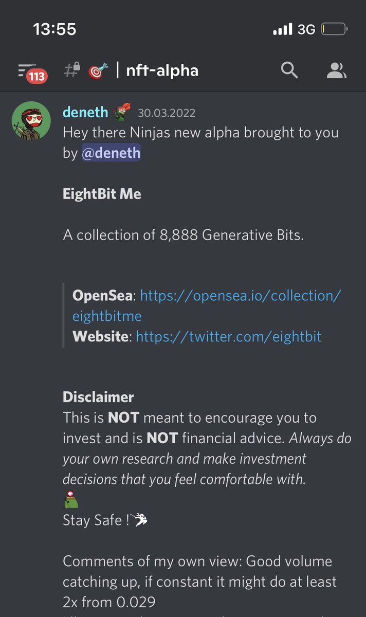 FitifitiCrypto's tweet photo. I guess these two screenshots do not need a further explanation. Our beloved mode @deneth96 called this alpha 25 days ago. 100x right now 🚀 @ninjasquadnft #NFT #ninjasquad https://t.co/RP6THtqpgR
